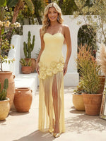 Jersey Bodycon Strapless Formal Dresses with Tassel