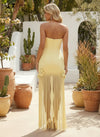 Jersey Bodycon Strapless Formal Dresses with Tassel