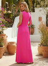 Jersey A-Line Crew Neck Formal Dresses with 3D Flowers
