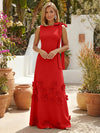 Jersey A-Line Crew Neck Formal Dresses with 3D Flowers