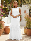 Jersey A-Line Crew Neck Formal Dresses with 3D Flowers