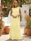 Jersey A-Line Crew Neck Formal Dresses with 3D Flowers