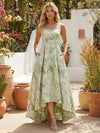 Jacquard A-Line Square Neck Pleated Formal Dresses