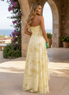 Chiffon A-Line Strapless Floral Print Formal Dresses