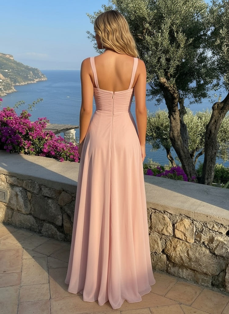 Chiffon Mermaid Sweetheart Formal Dresses with Side Slit