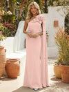 Satin Mermaid One Shoulder Formal Dresses with 3D Flowers