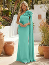 Satin Mermaid One Shoulder Formal Dresses with 3D Flowers
