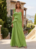 Tulle A-Line Strapless Formal Dresses with Ruffles