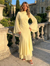 Chiffon Mermaid High Neck Tiered Formal Dresses