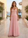 Chiffon A-Line Strapless Delicate Pleated Formal Dresses