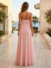Chiffon A-Line Strapless Delicate Pleated Formal Dresses