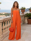 Jersey Pantsuit Strapless Pleated Formal Dresses