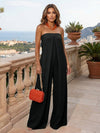 Jersey Pantsuit Strapless Pleated Formal Dresses
