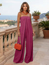 Jersey Pantsuit Strapless Pleated Formal Dresses