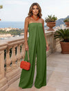 Jersey Pantsuit Strapless Pleated Formal Dresses