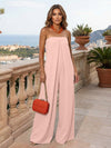 Jersey Pantsuit Strapless Pleated Formal Dresses
