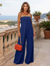 Jersey Pantsuit Strapless Pleated Formal Dresses