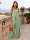 Jersey Pantsuit Strapless Pleated Formal Dresses