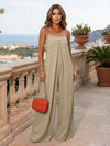 Jersey Pantsuit Strapless Pleated Formal Dresses