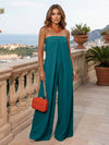 Jersey Pantsuit Strapless Pleated Formal Dresses