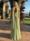 Chiffon A-Line Strapless Delicate Pleated Formal Dresses
