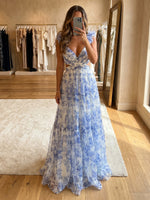Chiffon A-Line V Neck Delicate Pleated Formal Dresses