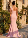 Chiffon Mermaid One Shoulder Formal Dresses with 3D Flowers