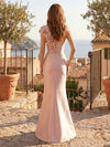 Satin Mermaid One Shoulder Formal Dresses with 3D Flowers