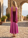 Satin Mermaid Strapless Formal Dresses with Scarf