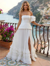 Chiffon A-Line Strapless Delicate Pleated Formal Dresses