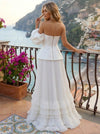 Chiffon A-Line Strapless Delicate Pleated Formal Dresses