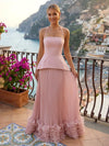 Chiffon A-Line Halter Delicate Pleated Formal Dresses