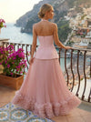 Chiffon A-Line Halter Delicate Pleated Formal Dresses