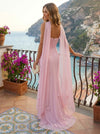 Chiffon Mermaid Strapless Formal Dresses with 3D Flowers