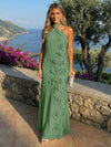 Chiffon A-Line Halter Formal Dresses with 3D Flowers
