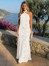 Chiffon A-Line Halter Formal Dresses with 3D Flowers