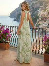 Jacquard A-Line Halter Formal Dresses with Bow