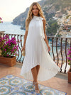 Chiffon A-Line Jewel Neck Delicate Pleated Formal Dresses