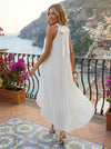 Chiffon A-Line Jewel Neck Delicate Pleated Formal Dresses
