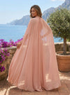 Chiffon A-Line Halter Formal Dresses with Shawl