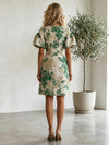 Jacquard A-Line Crew Neck Formal Dresses with Floral Metallic Jacquard Brocade