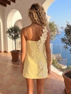 Jersey Sheath Spaghetti Straps Formal Dresses with 3D Flowers