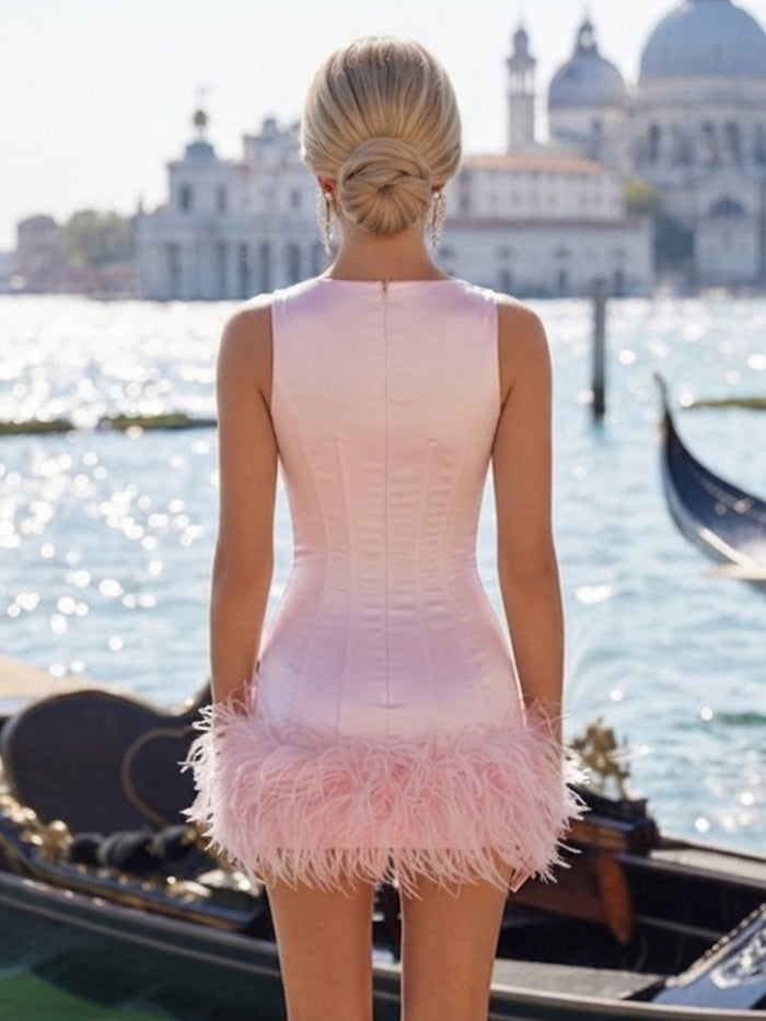 Satin Bodycon Boat Neck  Formal Dresses with Corset Bodice
