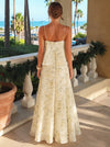 Chiffon A-Line Spaghetti Straps Floral Print Formal Dresses