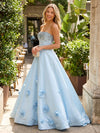 Satin A-Line Strapless Formal Dresses with Rhinestone
