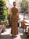 Jersey Mermaid Round Neck Formal Dresses with 3D Flowers
