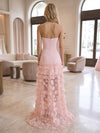 Jersey A-Line Strapless Formal Dresses with Multi-Size Chiffon Circular