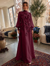 Jersey A-Line High Neck Formal Dresses with 3D Flowers