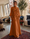 Jersey A-Line High Neck Formal Dresses with 3D Flowers
