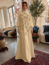 Jersey A-Line High Neck Formal Dresses with 3D Flowers